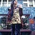 Zubin in front of Village Tie Dye Store wearing tie dyed velvet & leather - Woodstock